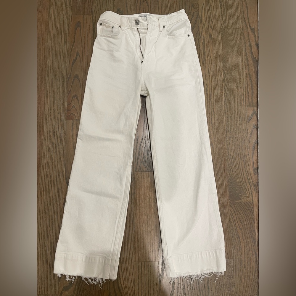 Abercrombie and Fitch White High Wasted Jeans